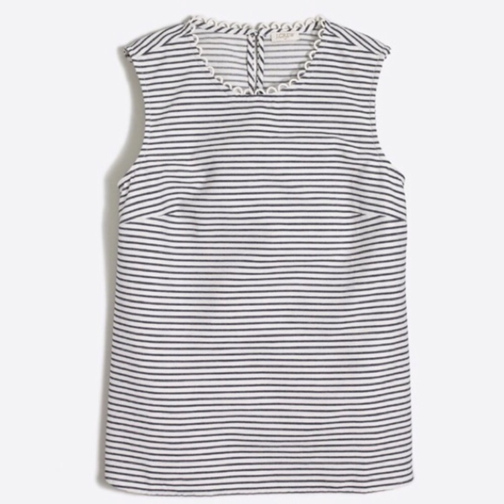 J. Crew Sleeveless Top Chambray Tank Striped 4